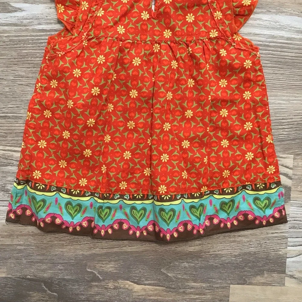 The Children’s Place Orange Floral Multicolor Cap Sleeve Casual Dress 3T